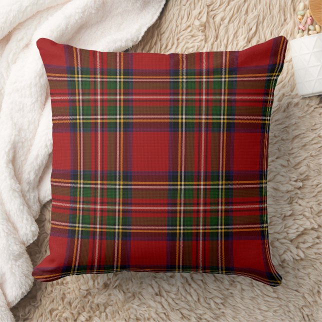 Royal Stewart Clan Tartan Plaid  Cushion (Blanket)