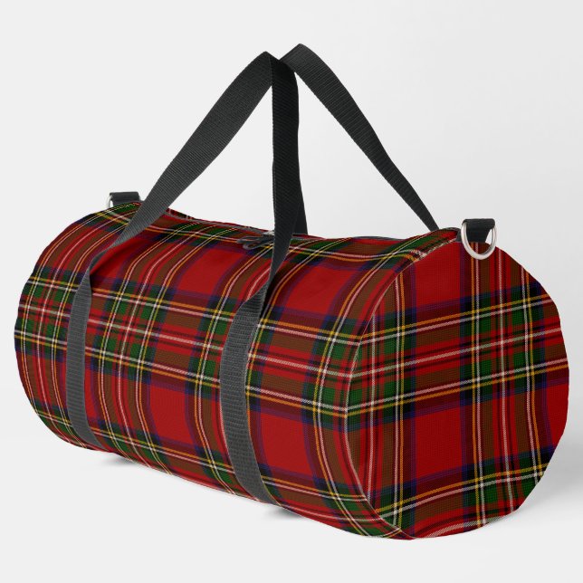 Royal Stewart Clan Tartan Plaid  Duffle Bag (Left Corner)