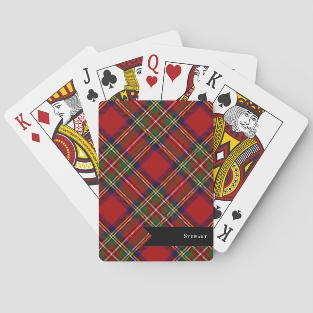 Royal Stewart Clan Tartan Plaid Pattern Playing Cards (Back)
