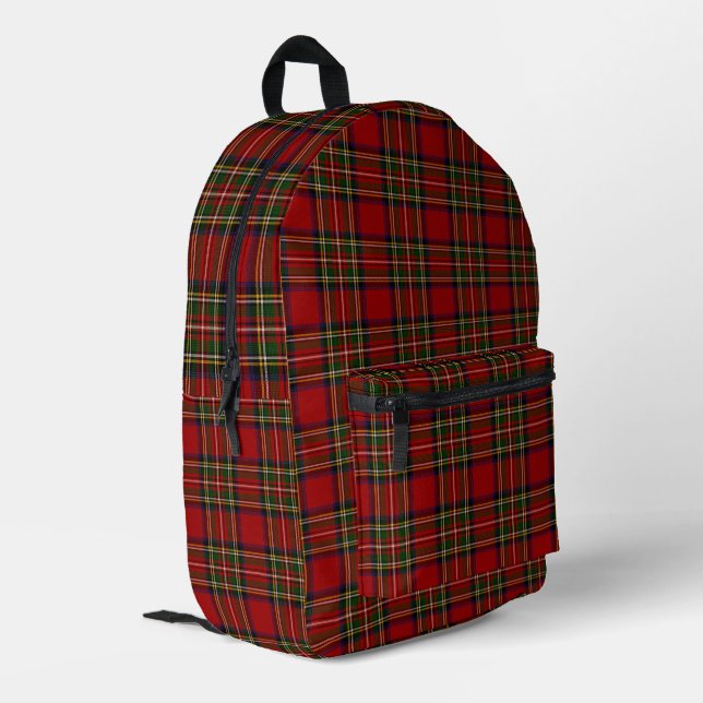 Royal Stewart Clan Tartan Plaid  Printed Backpack (Back Corner Left)