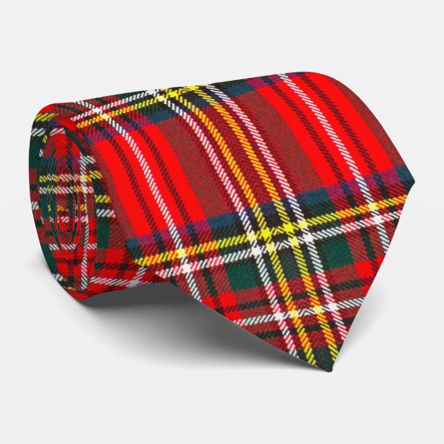Royal Stewart Clan Tartan Plaid  Tie (Rolled)