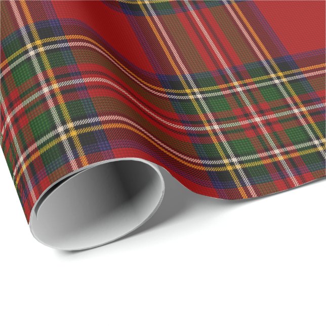 Royal Stewart Clan Tartan Plaid  Wrapping Paper (Roll Corner)