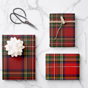 Royal Stewart Clan Tartan Plaid Wrapping Paper Sheet
