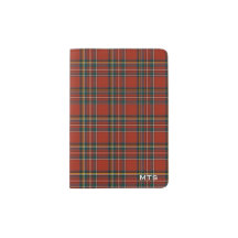 Royal Stewart Classic Red Scottish Tartan Monogram