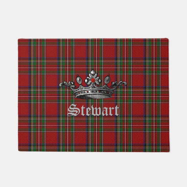 Royal Stewart Crown Personalised Door Mat (Front)
