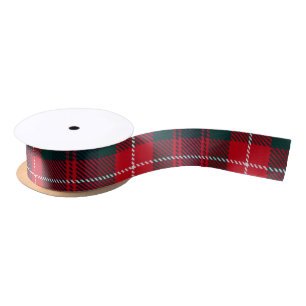 Royal Stewart Dark Red Tartan Pattern Satin Ribbon