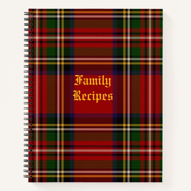 Royal Stewart Personalised Recipe Notebook (Front)