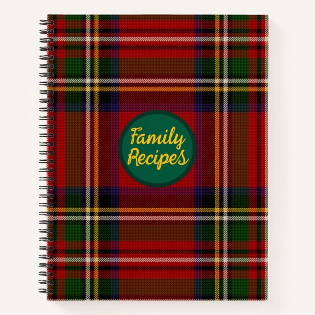 Royal Stewart Personalised Recipe Notebook (Front)