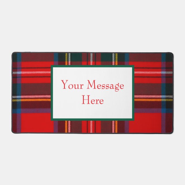Royal Stewart Plaid CUSTOMIZE Desk Mat (Front)