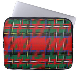 Royal Stewart red and green Scots tartan pattern Laptop Sleeve