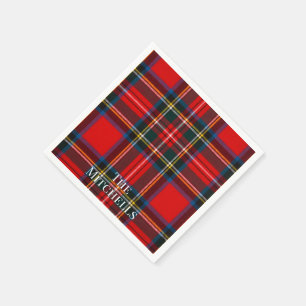 Royal Stewart Red Plaid PERSONALIZE Napkin