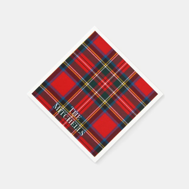 Royal Stewart Red Plaid PERSONALIZE Napkin (Corner)