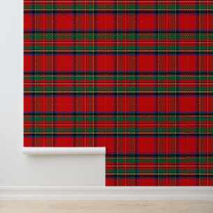 Royal Stewart Scottish Plaid Stick and Peel Wallpaper