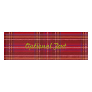 Royal Stewart Tartan Christmas Pattern Name Tag
