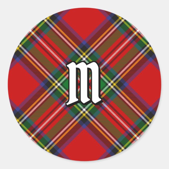 Royal Stewart Tartan Classic Round Sticker (Front)