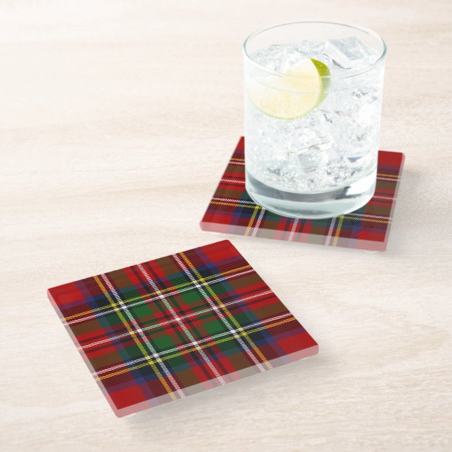 Royal Stewart Tartan Glass Coaster (Angled)