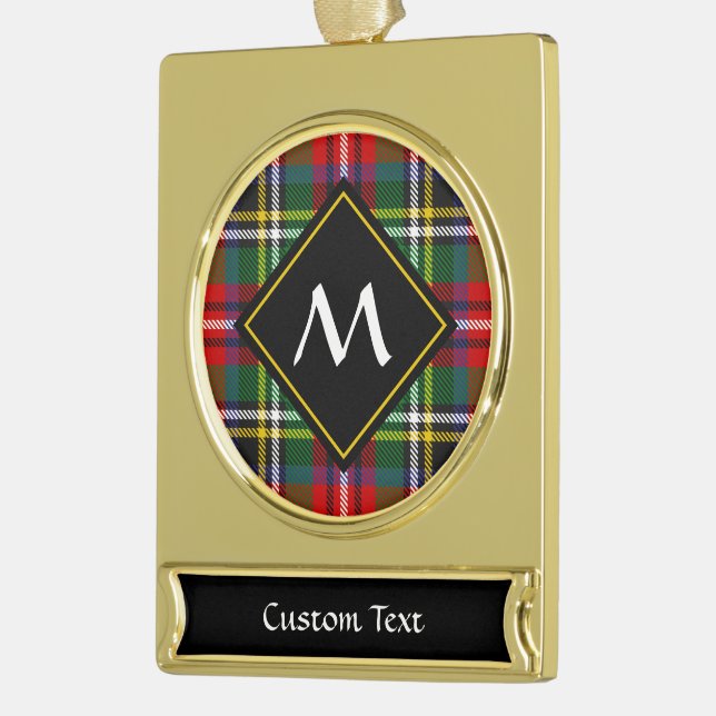 Royal Stewart Tartan Gold Plated Banner Ornament (Left)