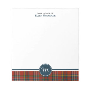 Royal Stewart Tartan Monogram Notepad
