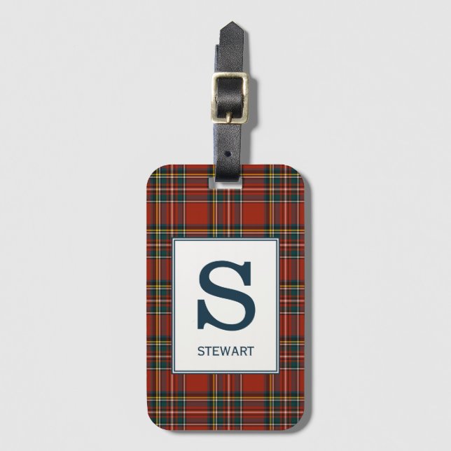 Royal Stewart Tartan Monogrammed Luggage Tag (Front Vertical)