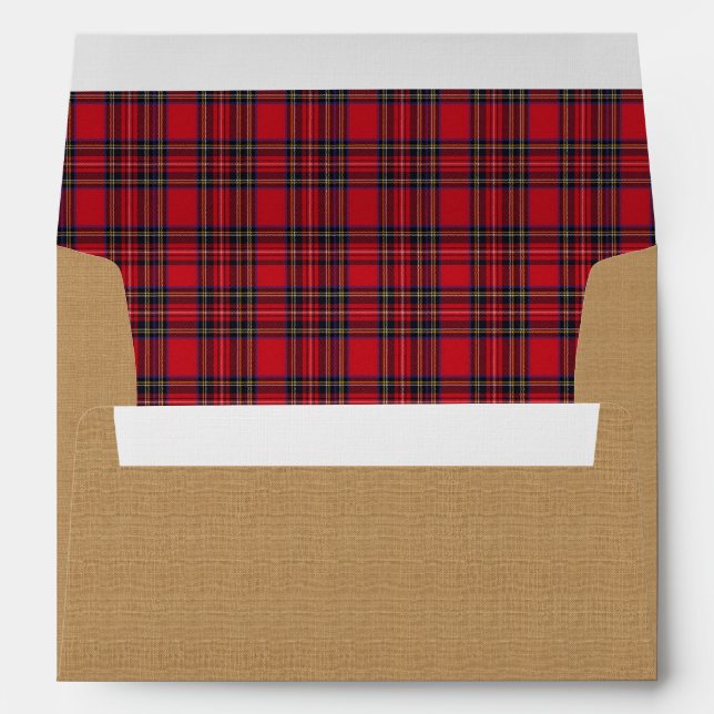 Royal Stewart Tartan Plaid Christmas holiday Envelope (Back (Bottom))