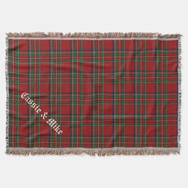 Royal Stewart Tartan Plaid Custom Throw Blanket (Front)