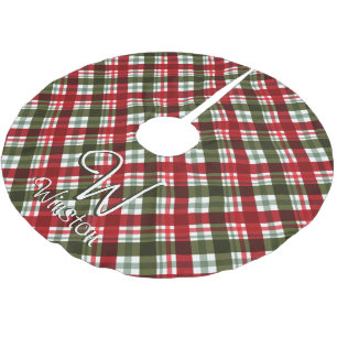Royal Stewart Tartan Plaid Monogram Brushed Polyester Tree Skirt