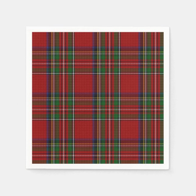 Royal Stewart Tartan Plaid Paper Napkins (Front)