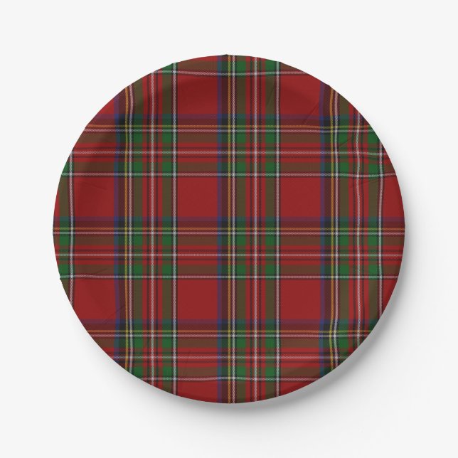 Royal Stewart Tartan Plaid Paper Plate (Front)