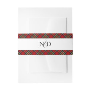 Royal Stewart Tartan Plaid Pattern Invitation Belly Band