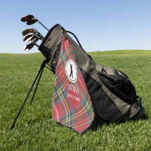 Royal Stewart Tartan Plaid Print, Men's Golf Towel