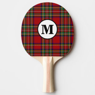 Royal Stewart Tartan Plaid Scottish Clan Monogram Ping Pong Paddle