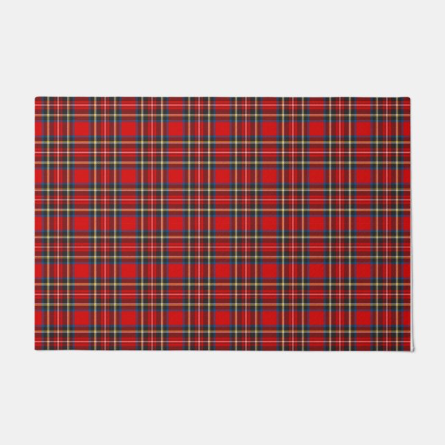 Royal Stewart Tartan Plaid Scottish Pattern Doormat (Front)