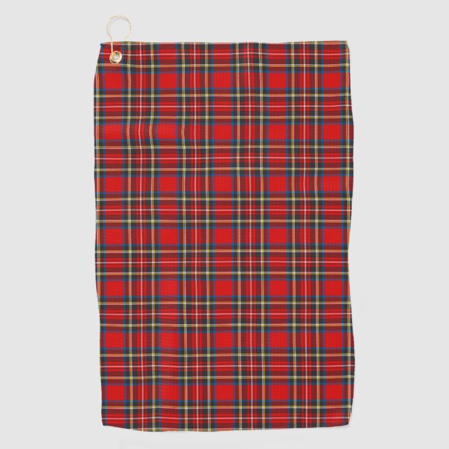 Royal Stewart Tartan Plaid Scottish Pattern Golf Towel (Front)