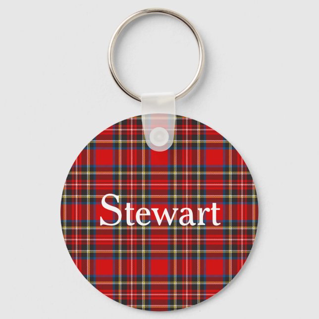 Royal Stewart Tartan Plaid Scottish Pattern Key Ring (Front)