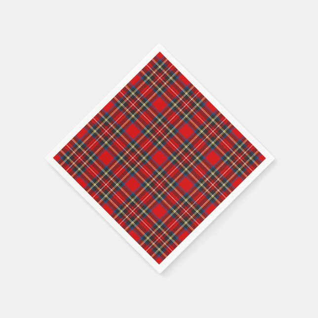 Royal Stewart Tartan Plaid Scottish Pattern Napkin (Corner)
