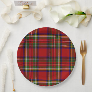 Royal Stewart Tartan Plaid Scottish Pattern Paper Plate