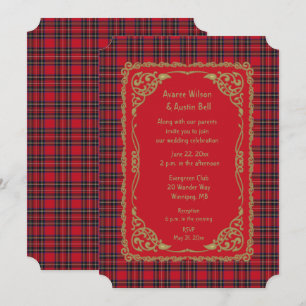 Royal Stewart Tartan Plaid Wedding Invitation