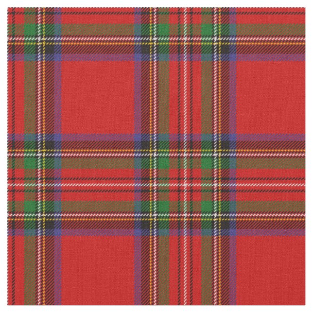 Royal Stewart Tartan Print Fabric (Close Up)