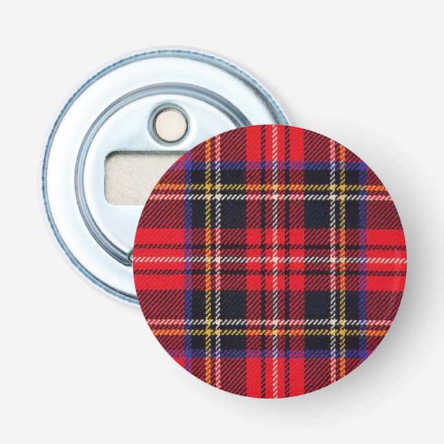 Royal Stewart tartan red black plaid Bottle Opener (Front)