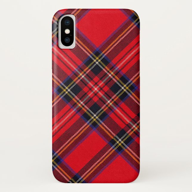 Royal Stewart tartan red black plaid Case-Mate iPhone Case (Back)