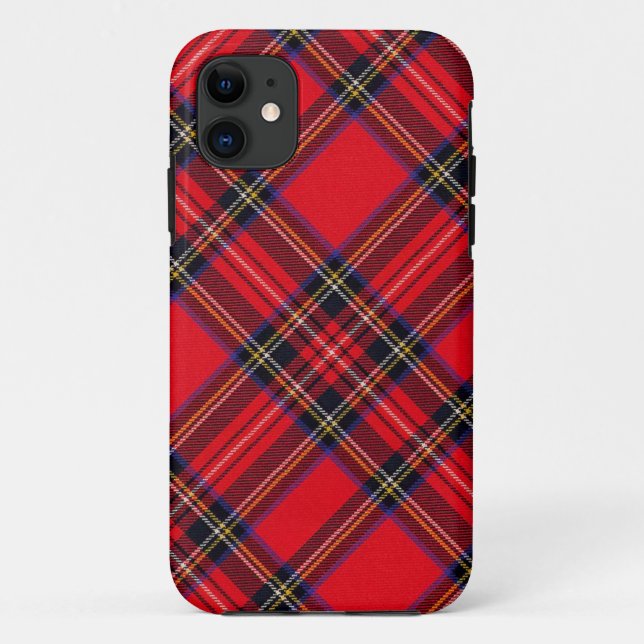 Royal Stewart tartan red black plaid Case-Mate iPhone Case (Back)