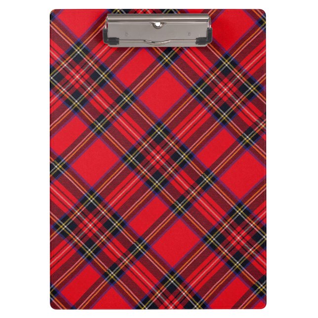 Royal Stewart tartan red black plaid Clipboard (Front)