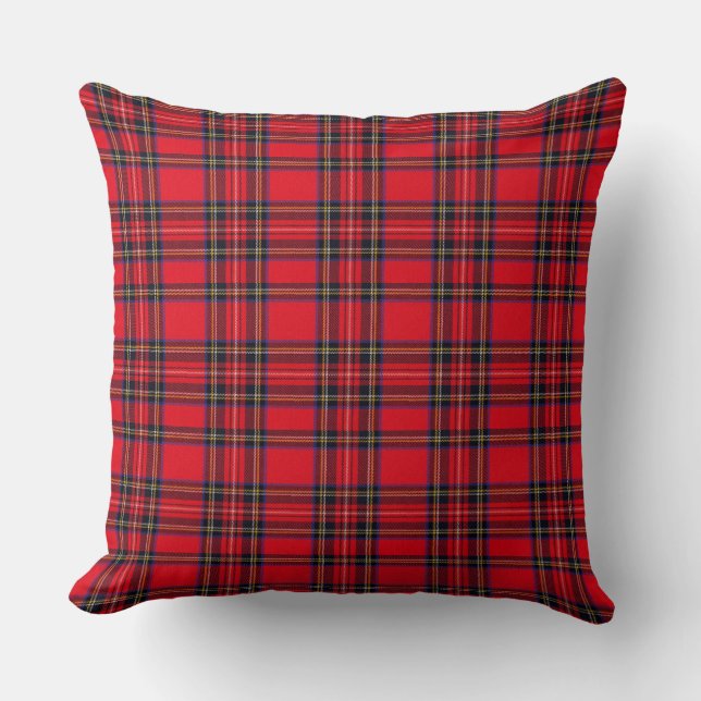 Royal Stewart tartan red black plaid Cushion (Front)