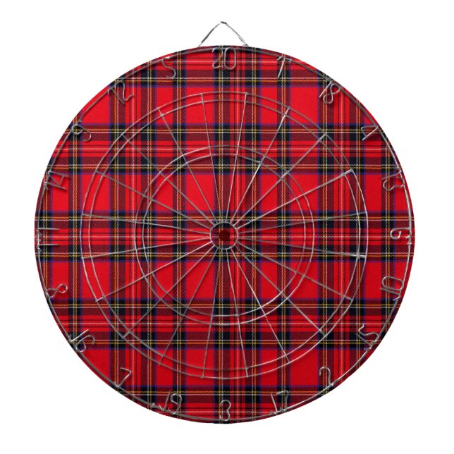 Royal Stewart tartan red black plaid Dartboard (Front)
