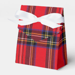 Royal Stewart tartan red black plaid Favour Box