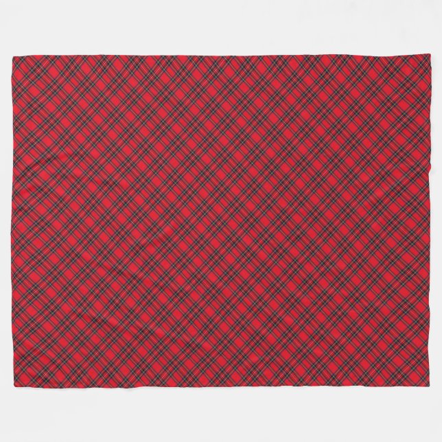 Royal Stewart tartan red black plaid Fleece Blanket (Front (Horizontal))