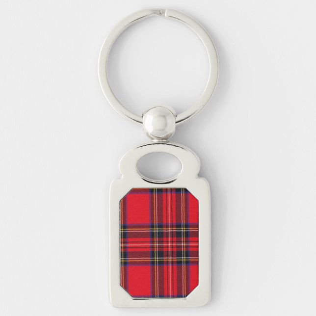 Royal Stewart tartan red black plaid Key Ring (Front)