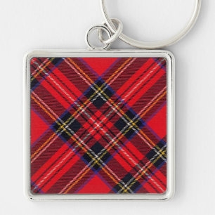 Royal Stewart tartan red black plaid Key Ring