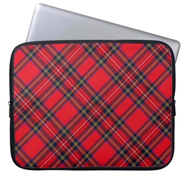 Royal Stewart tartan red black plaid Laptop Sleeve (Front)