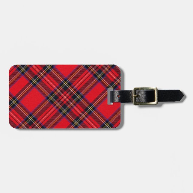 Royal Stewart tartan red black plaid Luggage Tag (Front Horizontal)